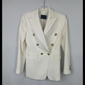 Banana Republic Double-Breasted Captain's Blazer Jacket White Size 0 US